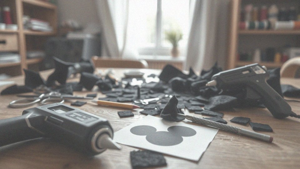 Jak przygotować uszy Myszki Miki z czarnego filcu?
